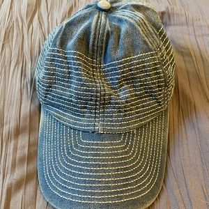 Free People Denim Jean Baseball Hat Cap